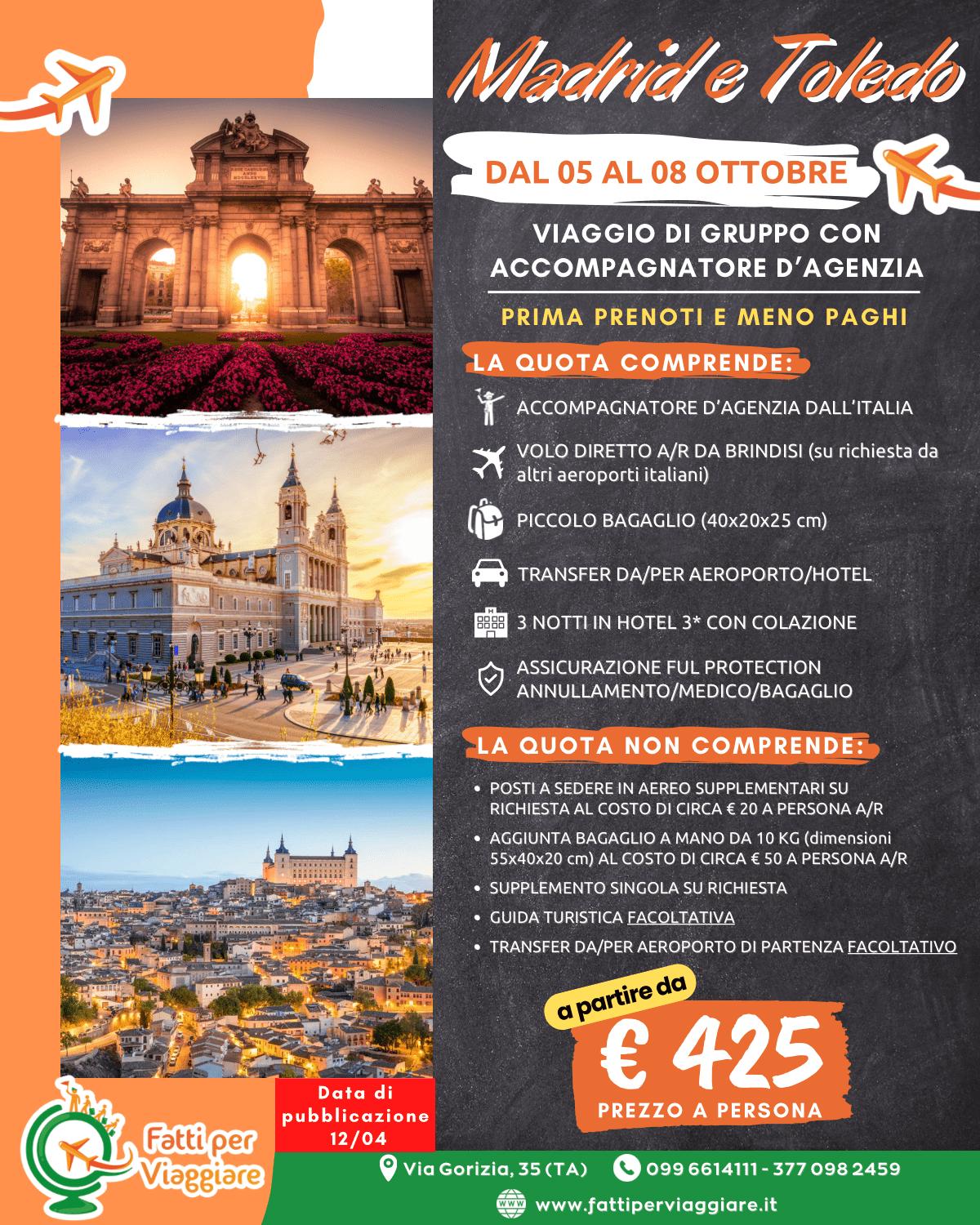 VIAGGIO DI GRUPPO MADRID E TOLEDO