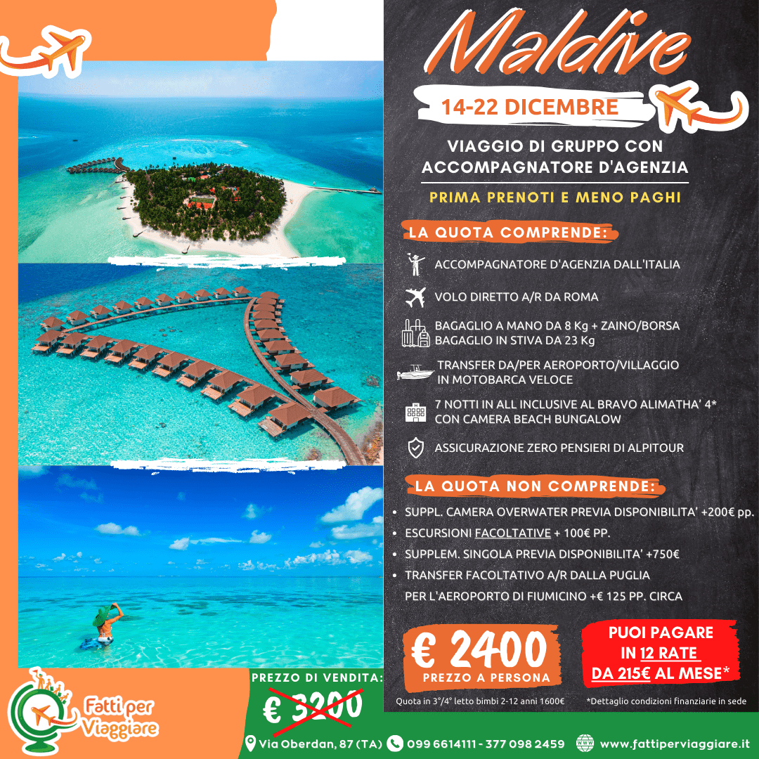 VIAGGIO DI GRUPPO MALDIVE