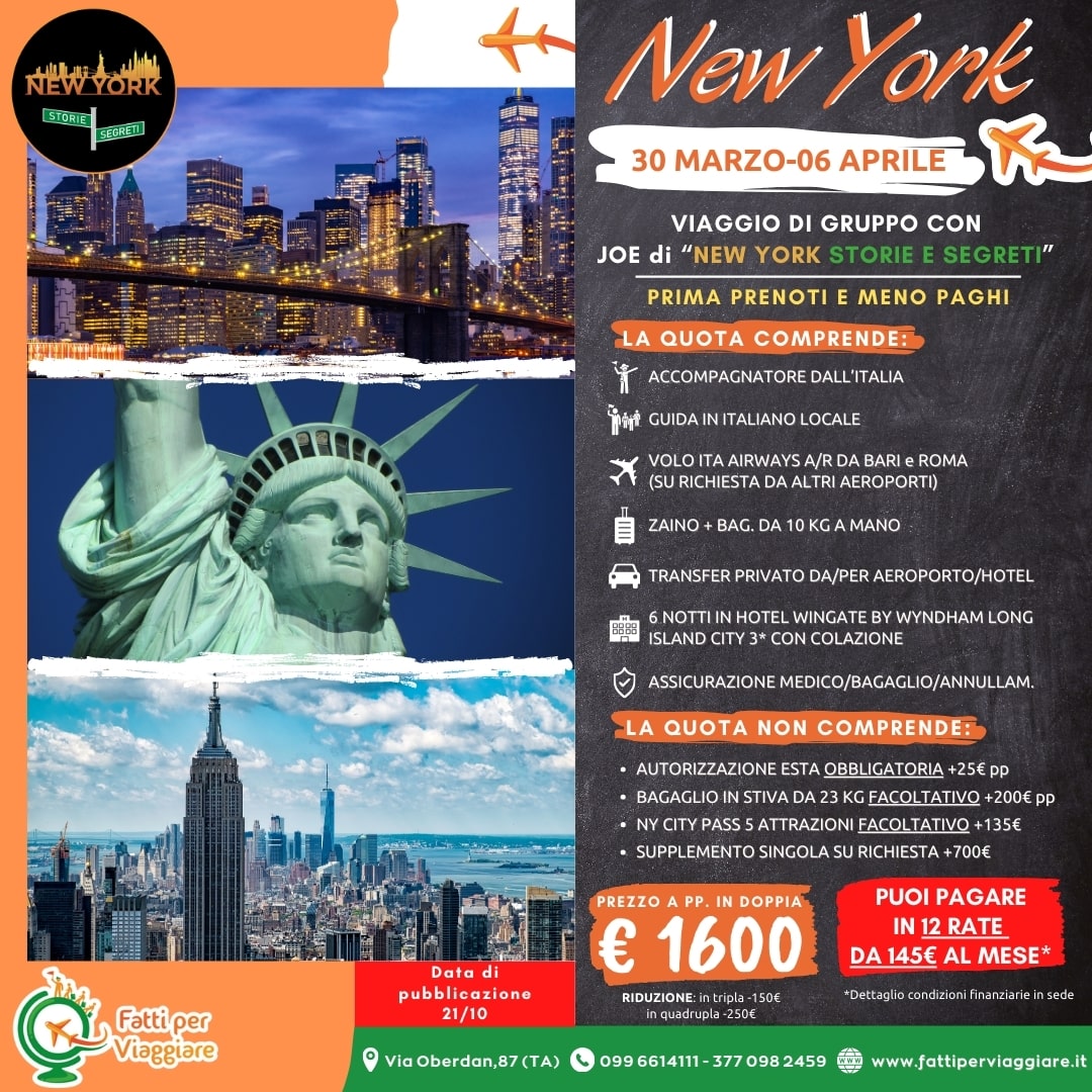 VIAGGIO DI GRUPPO NEW YORK
