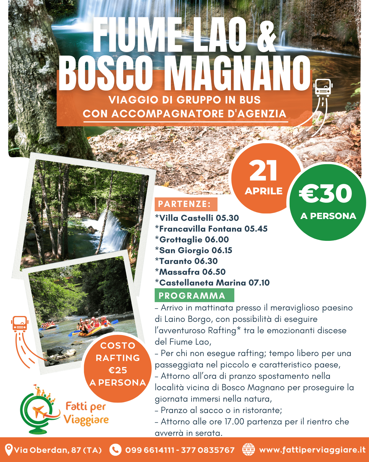 PASQUETTA A BOSCO MAGNANO & RAFTING A FIUME LAO