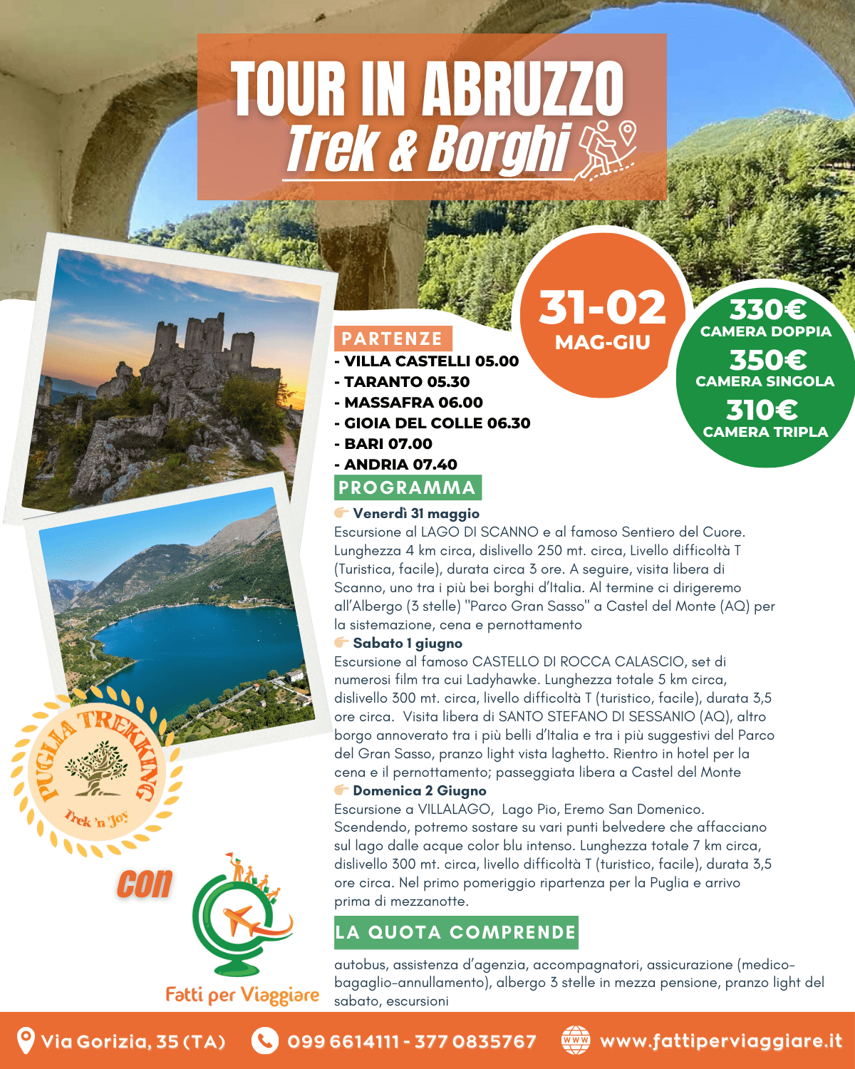 TOUR IN ABRUZZO - TREK E BORGHI